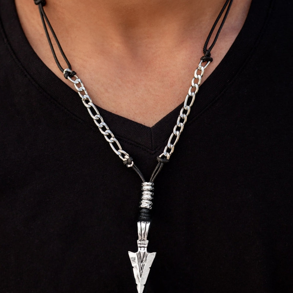 Keep Your ARROWHEAD Up - Black Urban Necklace